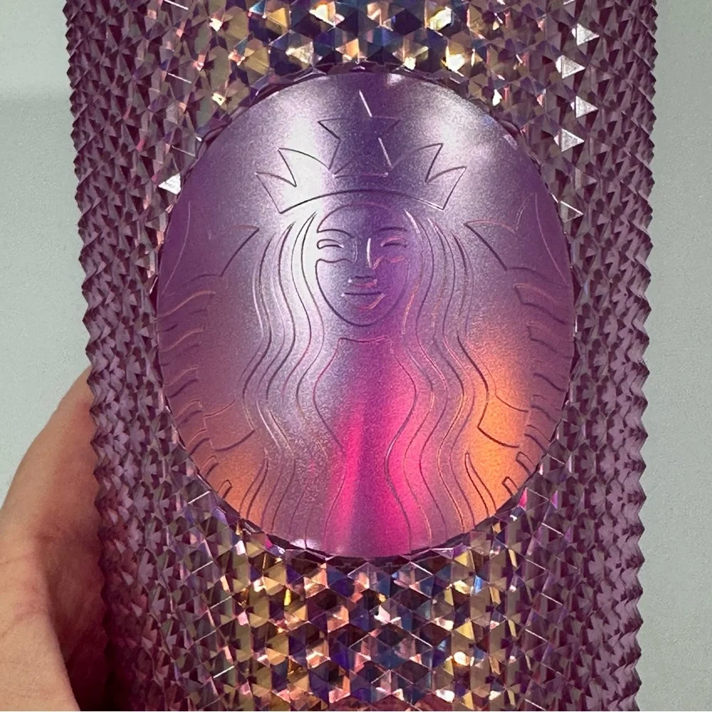 Starbucks Disney World 50th Anniversary Studded Iridescent Purple Pink Tumbler